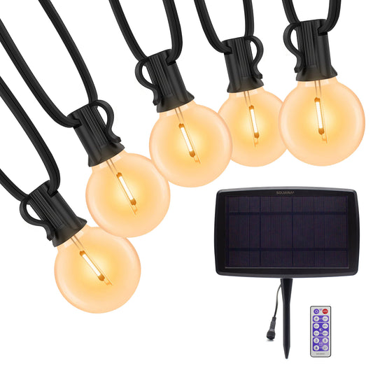 SOLMIRA® Cadena de Luces, 25 LEDs Solares de Exterior, 4 Modos, Certificado CE y RoHS