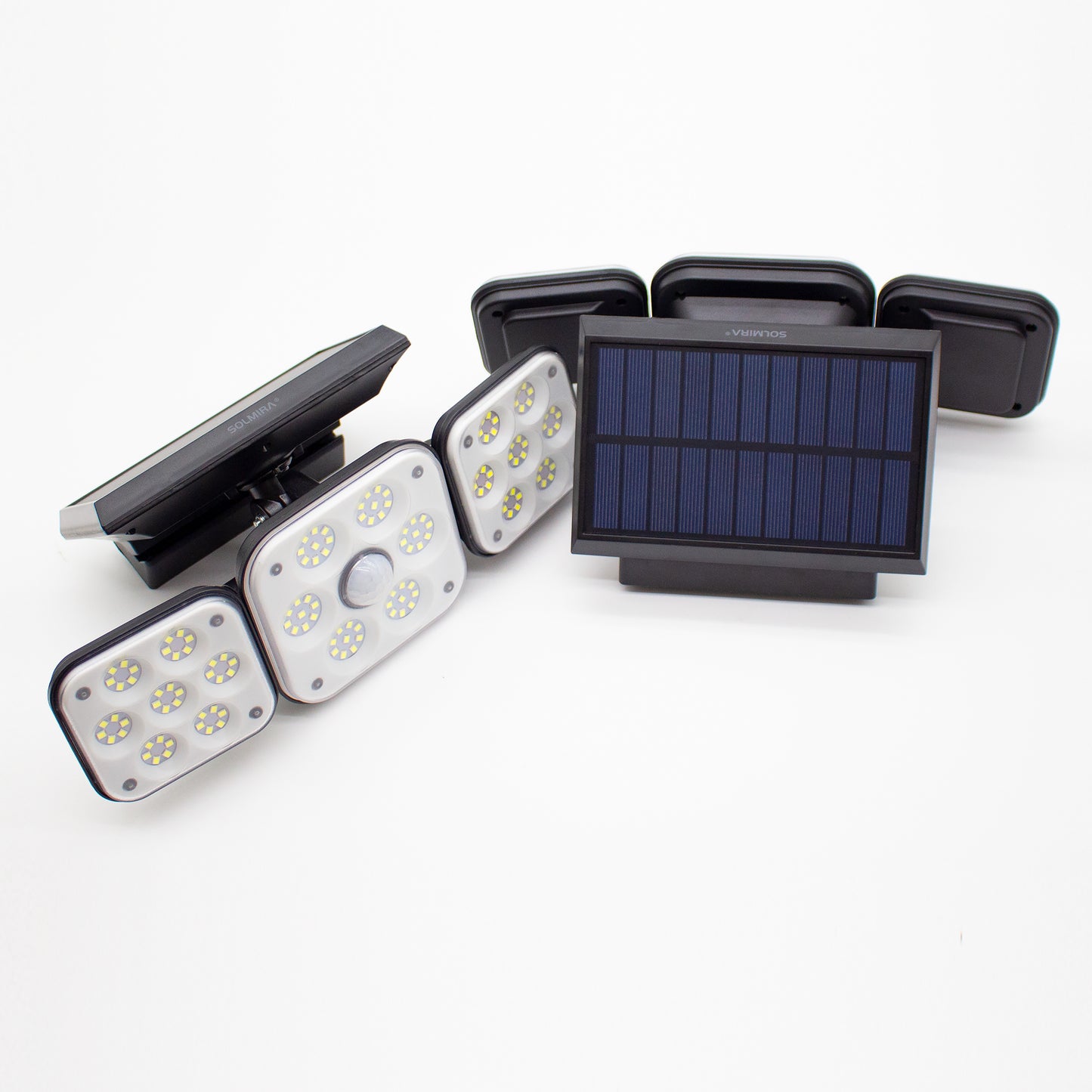 SOLMIRA® Luz Solar LED Exterior de Pared, Pack de 2 Apliques de 138 LEDs, Iluminación 270°, 3 Modos, Certificado CE y RoHS