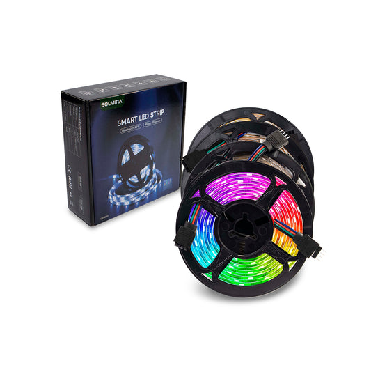 SOLMIRA® Tiras LED RGB, 20 Metros, Control por Mando y App Móvil de Color Brillo y Velocidad, Sincronización Musical
