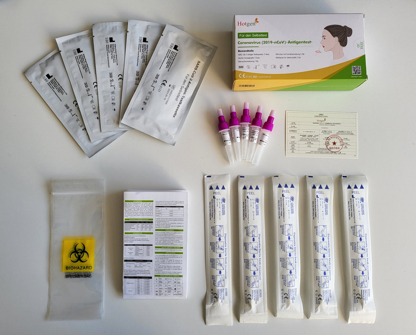 Hotgen Test Nasal Rápido Antígenos SARS CoV-2, 5 Tests