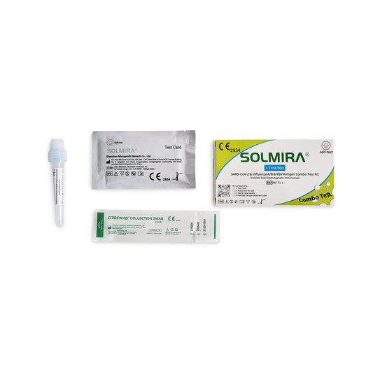 SOLMIRA® SARS-CoV-2 & Influenza A/B & RSV Antigen Combo Test Kit, 1 Test