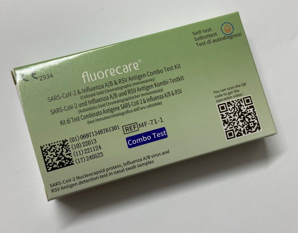 Fluorecare SARS-CoV-2 & Influenza A/B & RSV Antigen Combo Test Kit, 1 Test